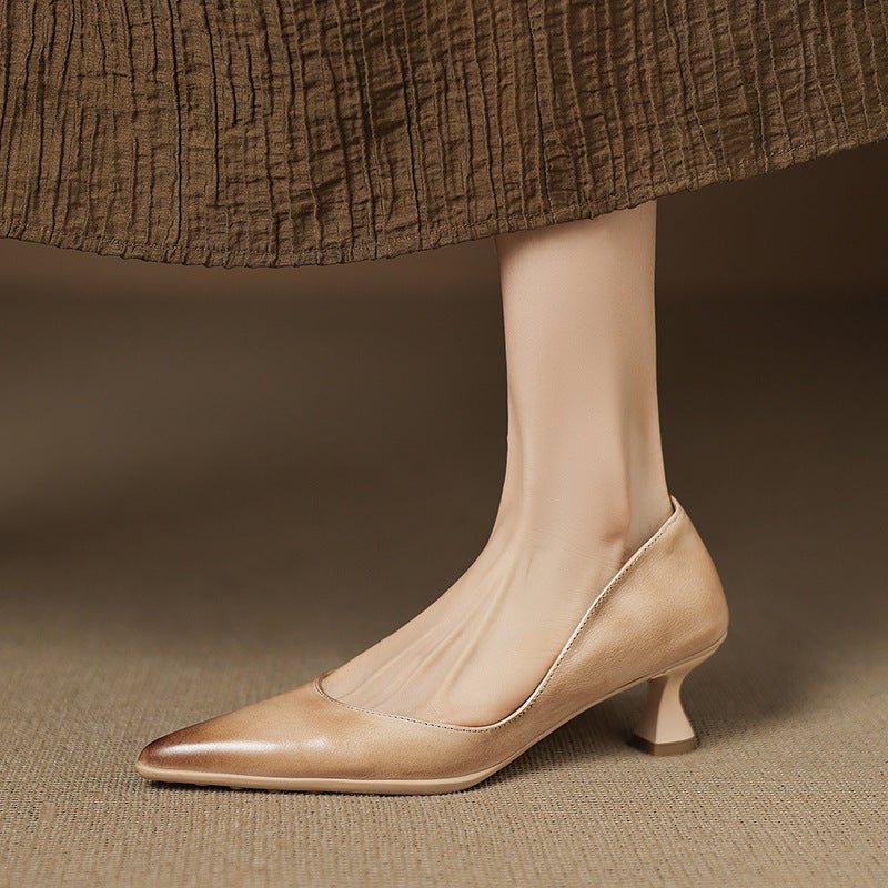 Calenne Leather Kitten Heels - Rosalie and Grace
