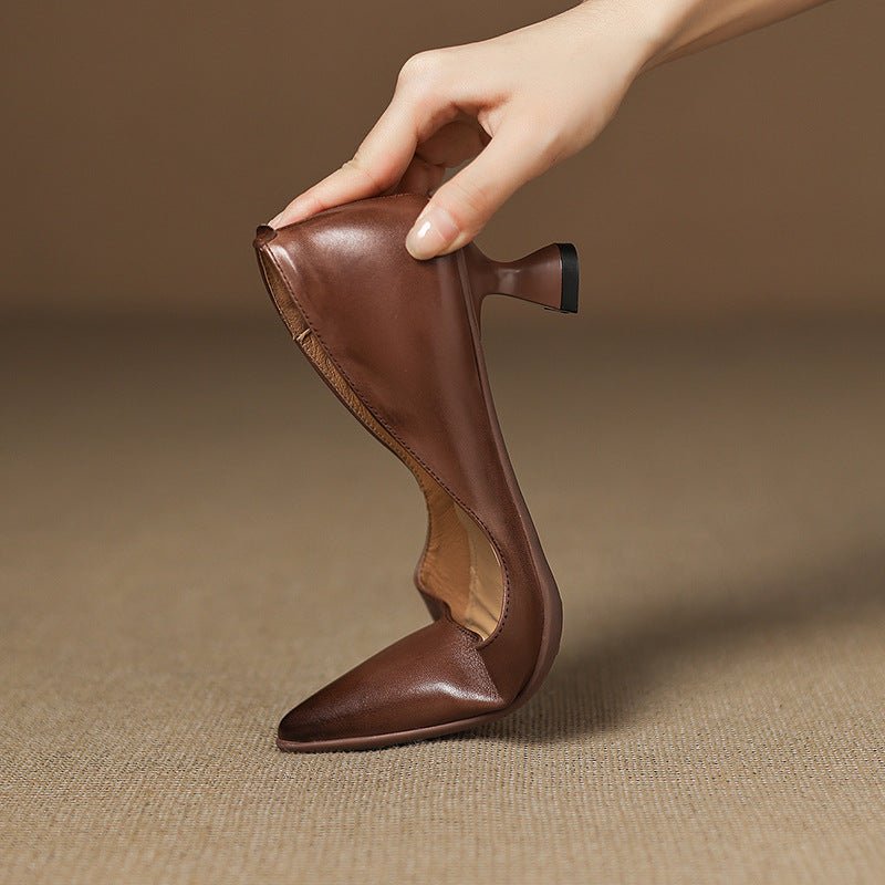 Calenne Leather Kitten Heels - Rosalie and Grace