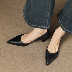 Calenne Leather Kitten Heels - Rosalie and Grace