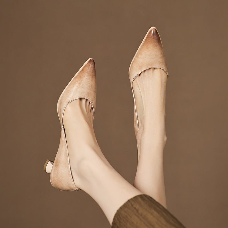 Calenne Leather Kitten Heels - Rosalie and Grace