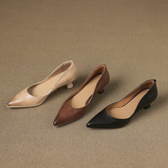 Calenne Leather Kitten Heels - Rosalie and Grace