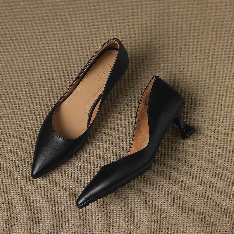 Calenne Leather Kitten Heels - Rosalie and Grace