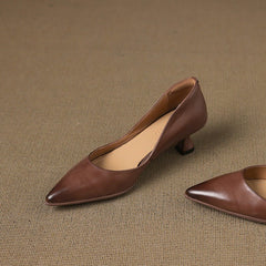 Calenne Leather Kitten Heels - Rosalie and Grace