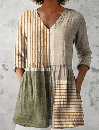 Camille | Long Blouse with V-Neck - Rosalie and Grace