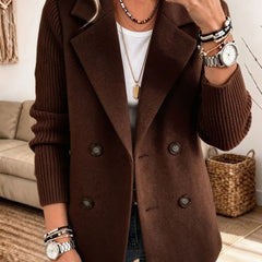Carla™ Elegant Cozy Knit Sleeve Blazer - Rosalie and Grace