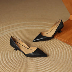 Ceyra Leather Kitten Heels - Rosalie and Grace