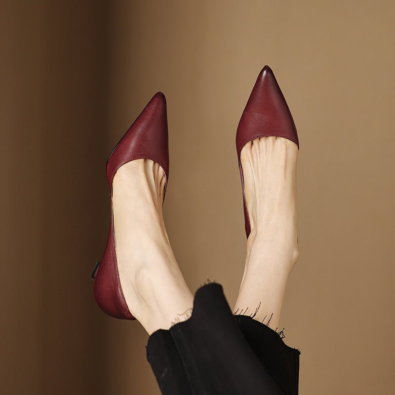 Ceyra Leather Kitten Heels - Rosalie and Grace