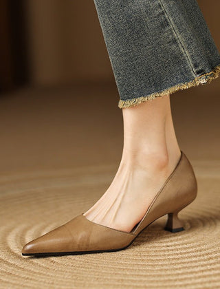 Ceyra Leather Kitten Heels - Rosalie and Grace