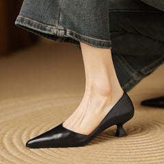 Ceyra Leather Kitten Heels - Rosalie and Grace