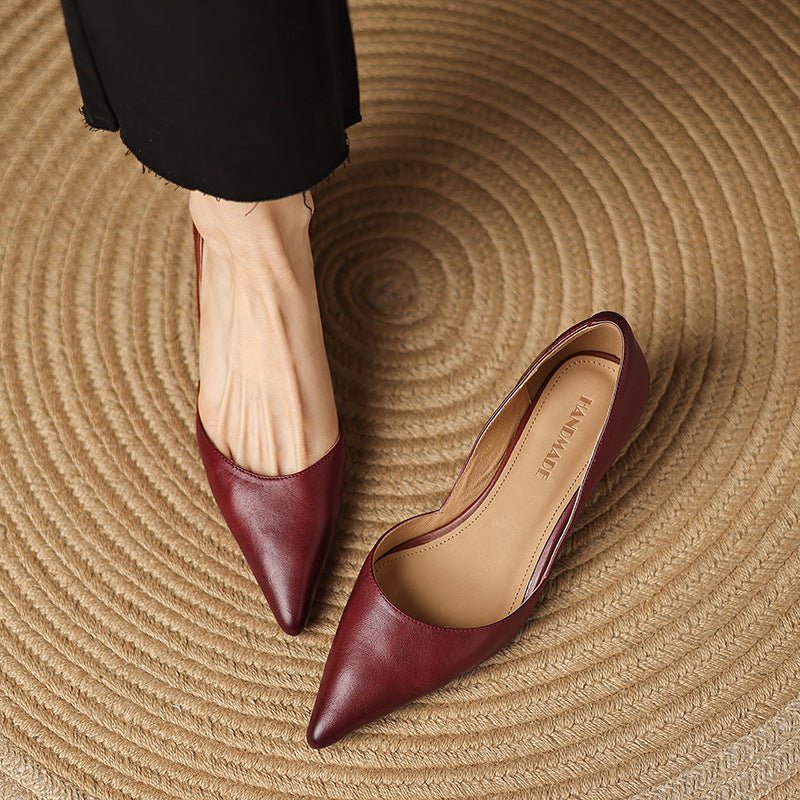 Ceyra Leather Kitten Heels - Rosalie and Grace