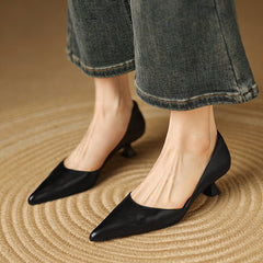 Ceyra Leather Kitten Heels - Rosalie and Grace