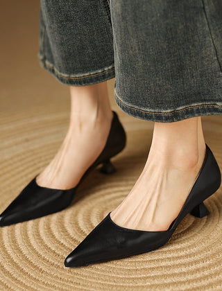 Ceyra Leather Kitten Heels - Rosalie and Grace