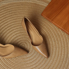 Ceyra Leather Kitten Heels - Rosalie and Grace