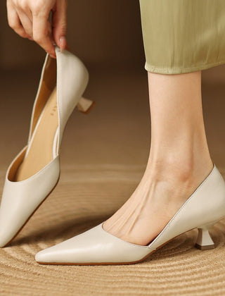 Ceyra Leather Kitten Heels - Rosalie and Grace