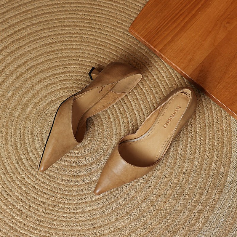 Ceyra Leather Kitten Heels - Rosalie and Grace