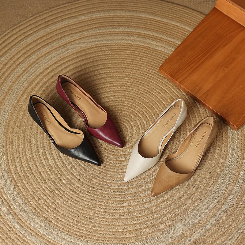 Ceyra Leather Kitten Heels - Rosalie and Grace