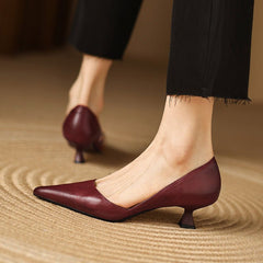 Ceyra Leather Kitten Heels - Rosalie and Grace