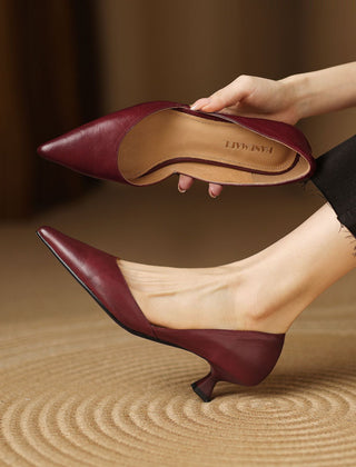Ceyra Leather Kitten Heels - Rosalie and Grace