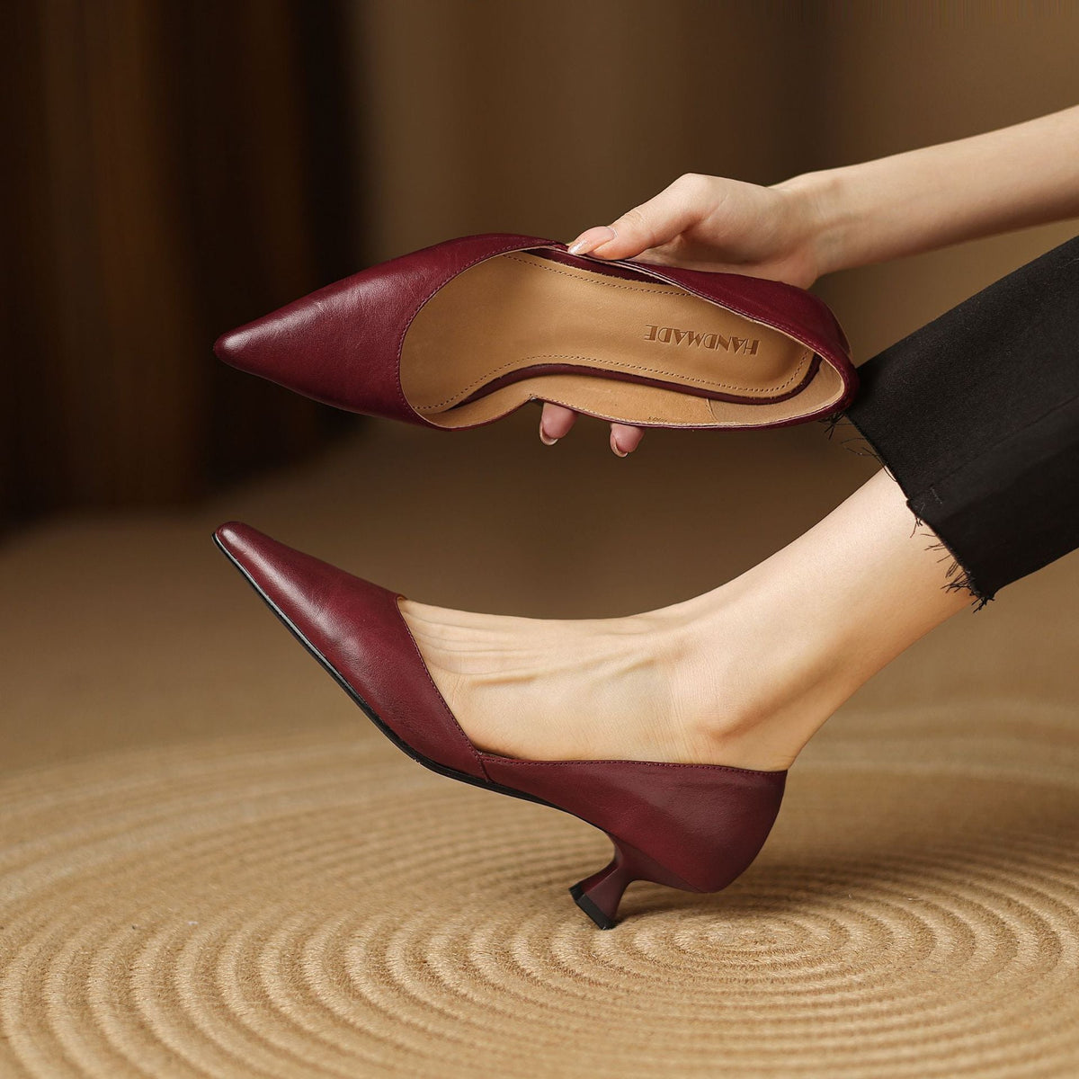 Ceyra Leather Kitten Heels - Rosalie and Grace