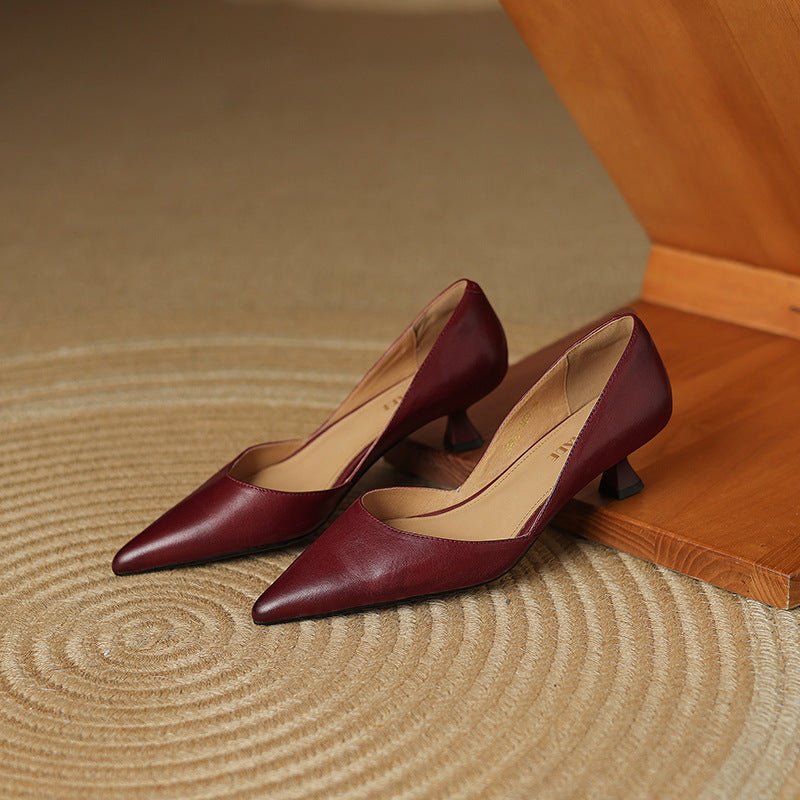 Ceyra Leather Kitten Heels - Rosalie and Grace
