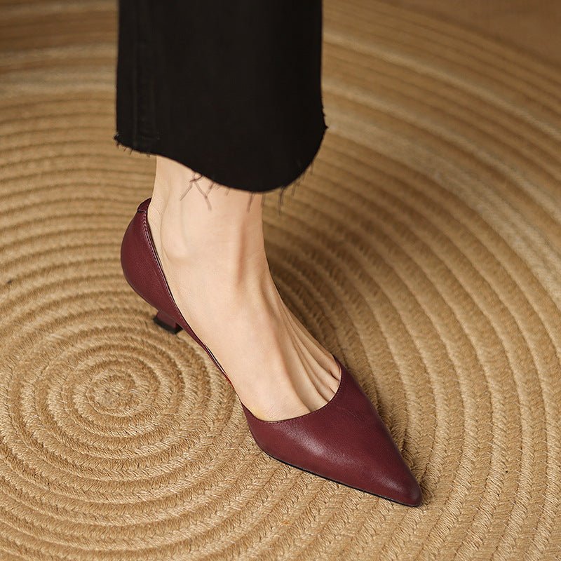 Ceyra Leather Kitten Heels - Rosalie and Grace