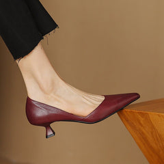 Ceyra Leather Kitten Heels - Rosalie and Grace