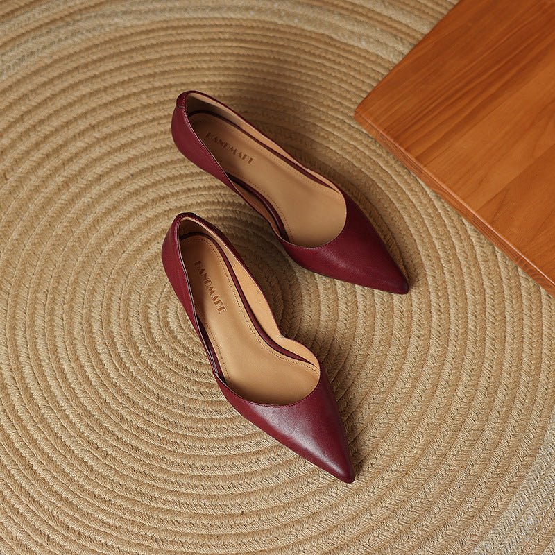 Ceyra Leather Kitten Heels - Rosalie and Grace