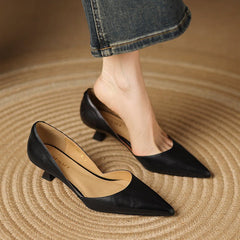 Ceyra Leather Kitten Heels - Rosalie and Grace