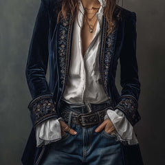 Chantelle™ Elegant Embroidered Long Blazer - Rosalie and Grace