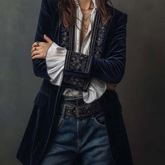 Chantelle™ Elegant Embroidered Long Blazer - Rosalie and Grace