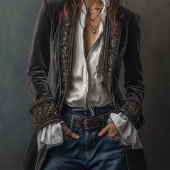 Chantelle™ Elegant Embroidered Long Blazer - Rosalie and Grace