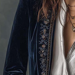 Chantelle™ Elegant Embroidered Long Blazer - Rosalie and Grace
