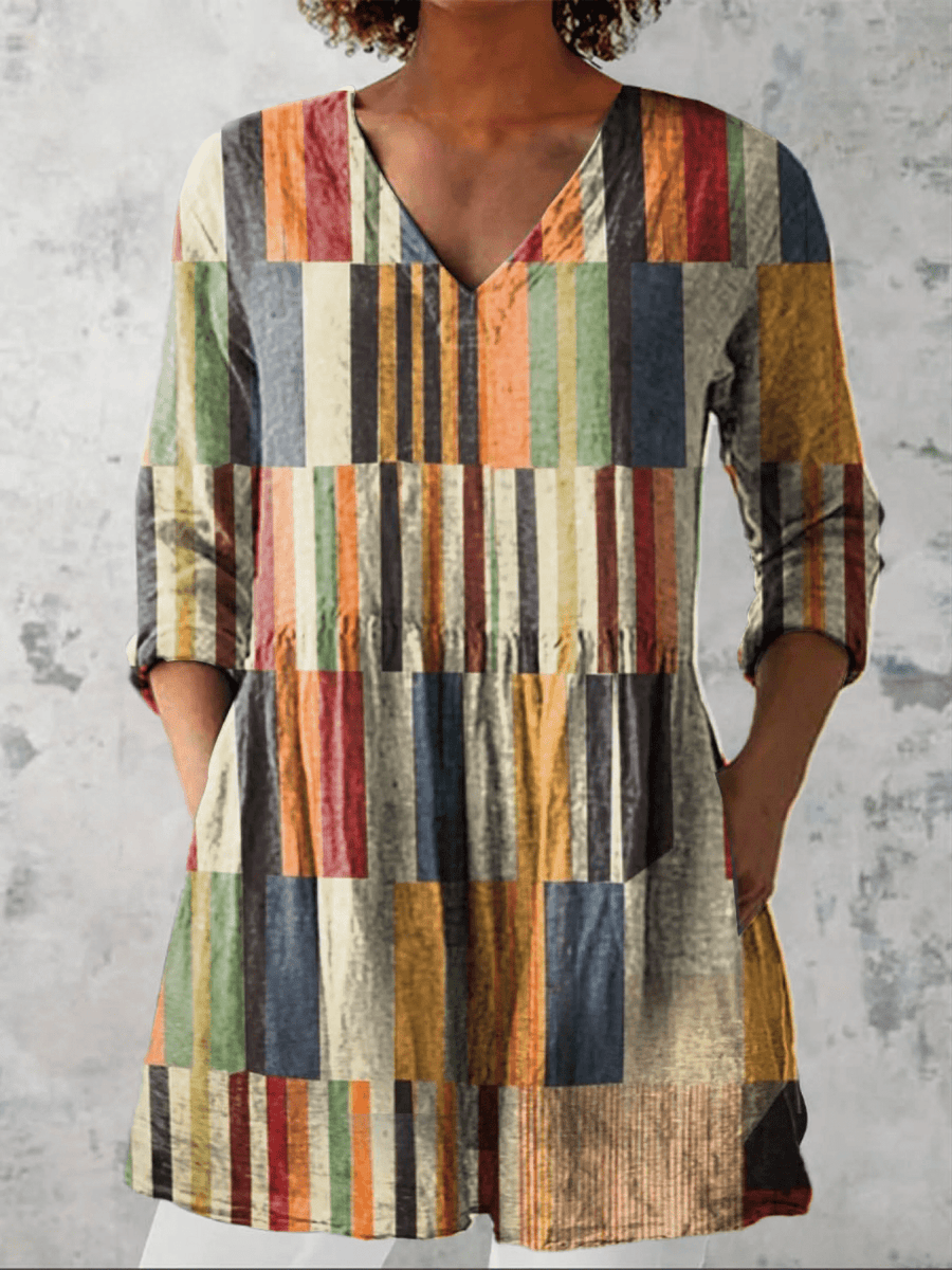 Chloe | Long Blouse with V-Neck - Rosalie and Grace