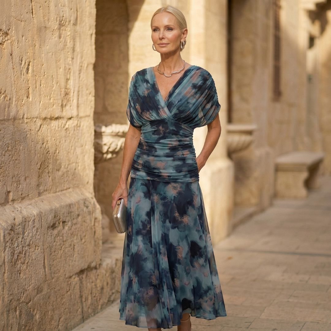 Clarissa™ | Elegant Blue Dress - Rosalie and Grace