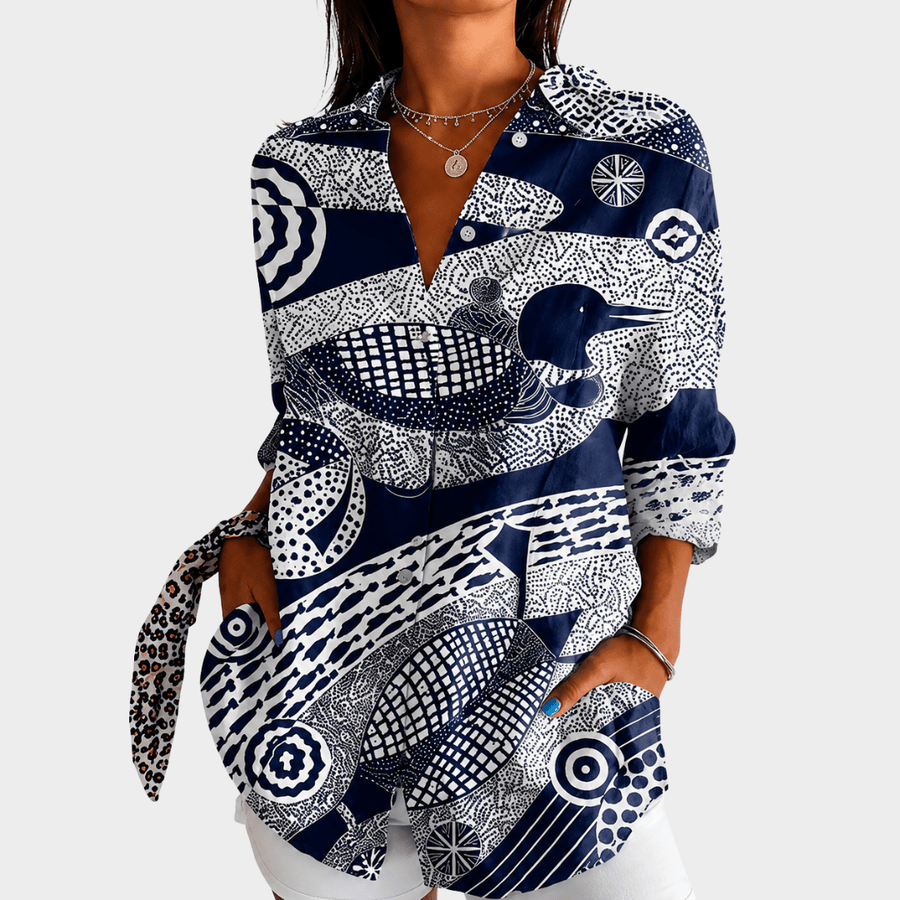 Coastal Mosaic Print Blouse - Rosalie and Grace