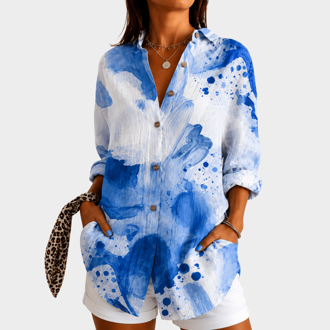 Coastal Watercolor Breeze Blouse - Rosalie and Grace