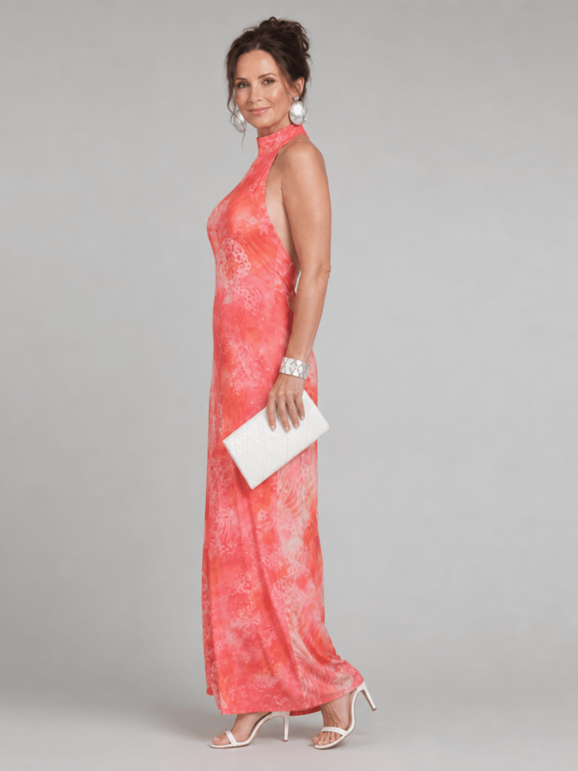 Coraline™ | Halter Neck Printed Pattern Maxi Dress - Rosalie and Grace