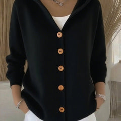 Darienne™ | Hooded Button-Up Knit Cardigan - Rosalie and Grace