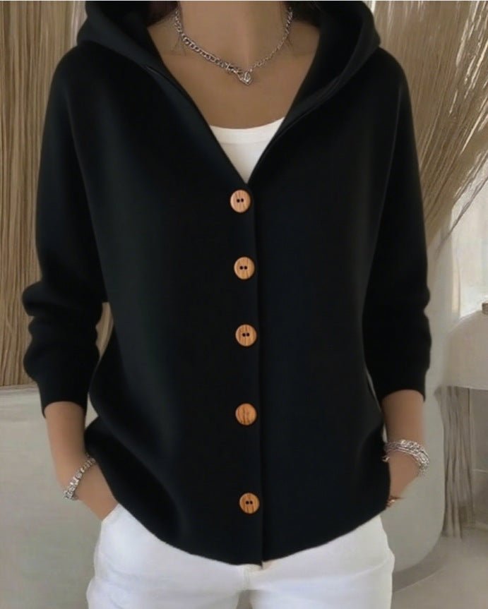 Darienne™ | Hooded Button-Up Knit Cardigan - Rosalie and Grace