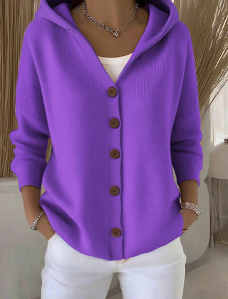 Darienne™ | Hooded Button-Up Knit Cardigan - Rosalie and Grace