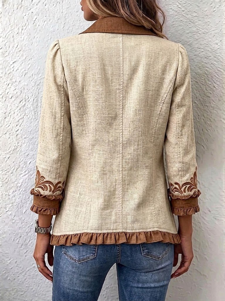 Dawncroft™ | Vintage Bohemian Floral Ruffled Jacket - Rosalie and Grace