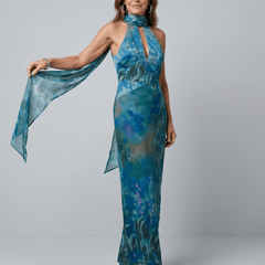 Dora™ | Keyhole Halter Sleeveless Maxi Dress - Rosalie and Grace