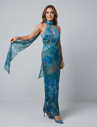Dora™ | Keyhole Halter Sleeveless Maxi Dress - Rosalie and Grace