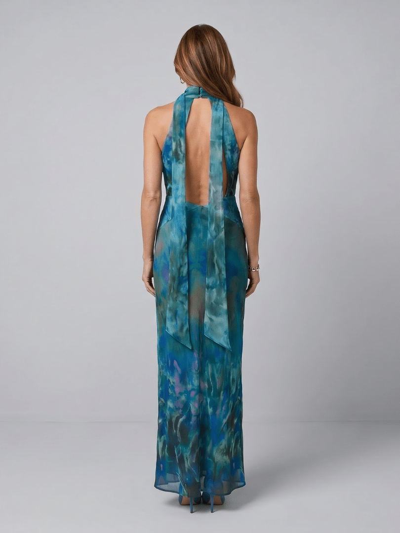 Dora™ | Keyhole Halter Sleeveless Maxi Dress - Rosalie and Grace