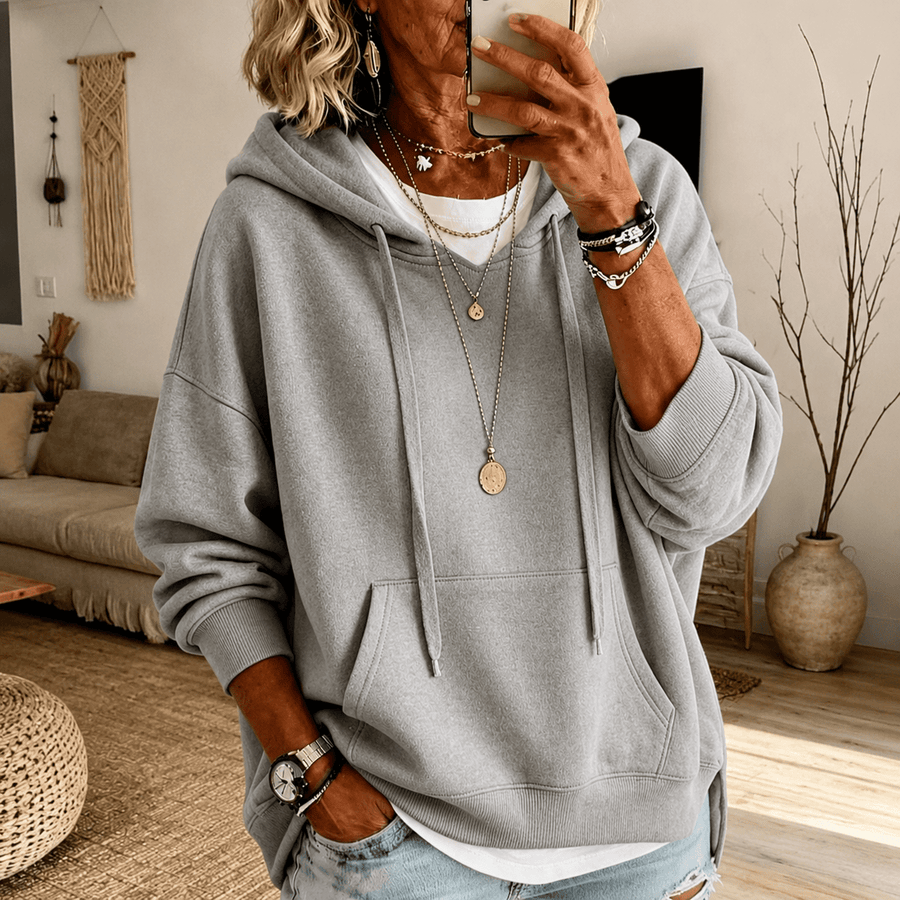 Elaijah Oversized Hooded Sweater – Light Grey - Rosalie and Grace
