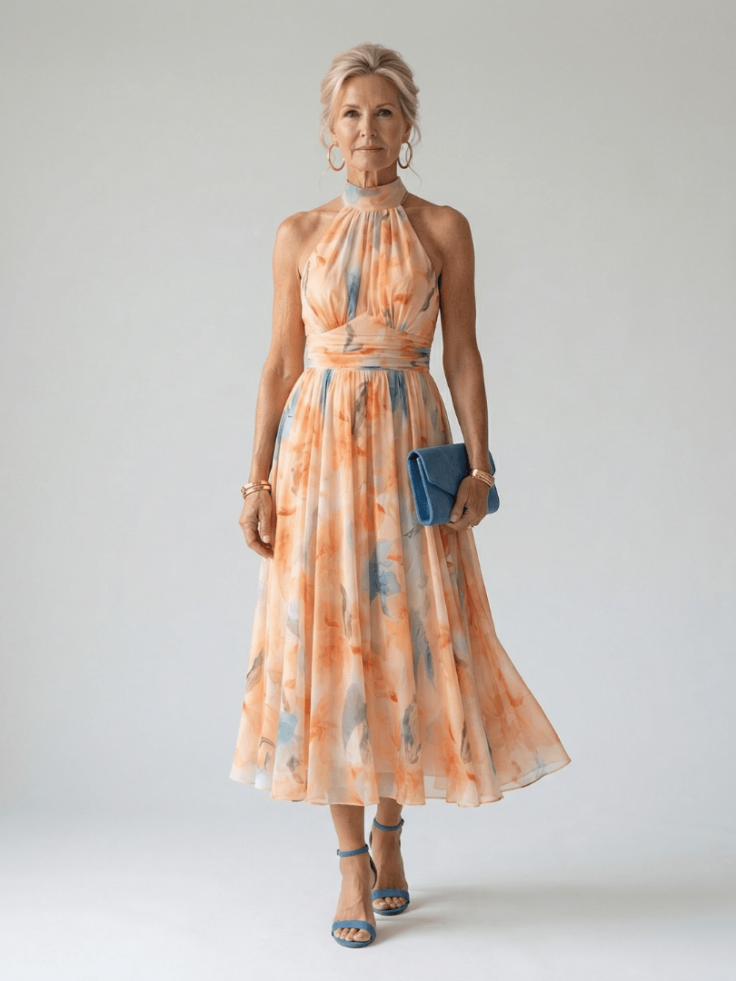 Elin™ | Soft Halter Midi Dress - Rosalie and Grace