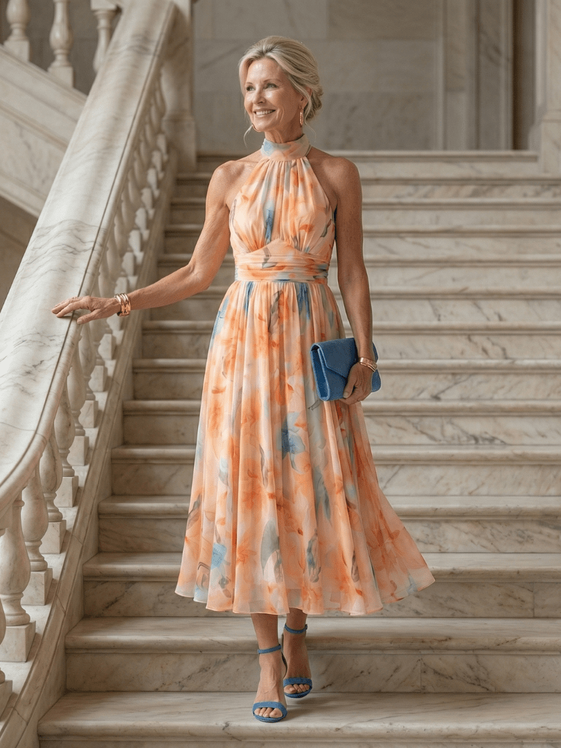 Elin™ | Soft Halter Midi Dress - Rosalie and Grace