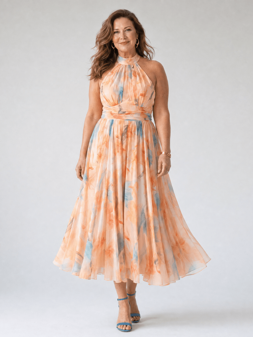 Elin™ | Soft Halter Midi Dress - Rosalie and Grace