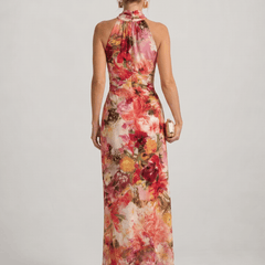 Elisabetta™ | Halter Neck Floral Print Maxi Dress - Rosalie and Grace