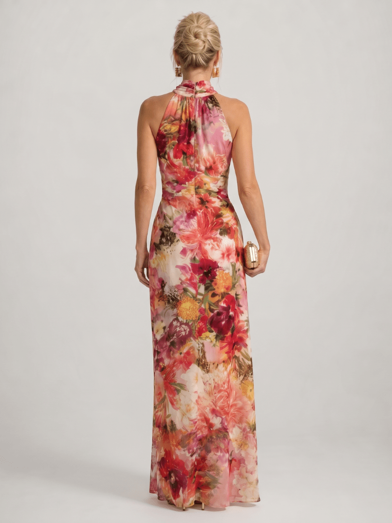 Elisabetta™ | Halter Neck Floral Print Maxi Dress - Rosalie and Grace